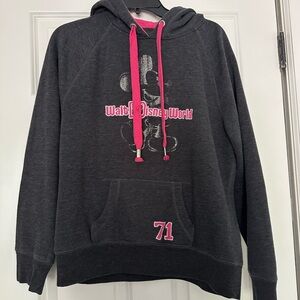 Disney Charcoal Gray Hoodie with Pink Details